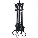 View: Black Wrought Iron Fireplace Tool Set Uniflame f-1056