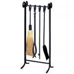 View: Black Wrought Iron Fireplace Tool Set Uniflame f-1111