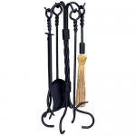 View: Black Wrought Iron Fireplace Tool Set Uniflame f-1123