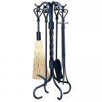 View: Black Wrought Iron Fireplace Tool Set Uniflame f-1133
