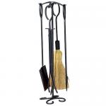 View: Black Wrought Iron Fireplace Tool Set Uniflame f-1187B