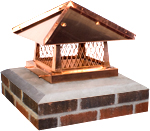 View: 9 x 9" Copper Designer Lid Chimney Cap - cpsbd9x9