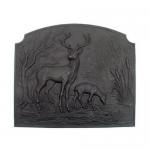 View: Deer Cast Iron Fireback - 28"W x 24"H OUT OF STOCK UNTIL FALL 2022