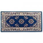 View: 44" Wide Blue Rectangle Wool Hearth Rug H-20 