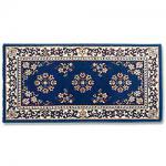 View: 56" Wide Blue Rectangle Wool Hearth Rug H-30