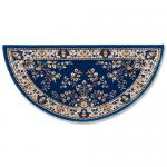 View: 56" Wide Blue Half Round Wool Hearth Rug H-33 