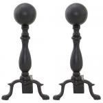 View: Black Ball Fireplace Andirons Uniflame a-1234