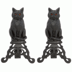 View: Cat Fireplace Andirons Uniflame a-1251