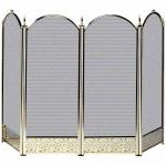 View: Polished Brass Fireplace Screen - 52" Wide x 32" High 