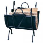 View: Black Log Holder With Canvas Carrier Uniflame w-1866